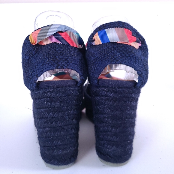Castaner x Paul Smith Coralia Espadrille Wedge Ribbon Lace Shoes 37 Size 6.5 US - Picture 10 of 12